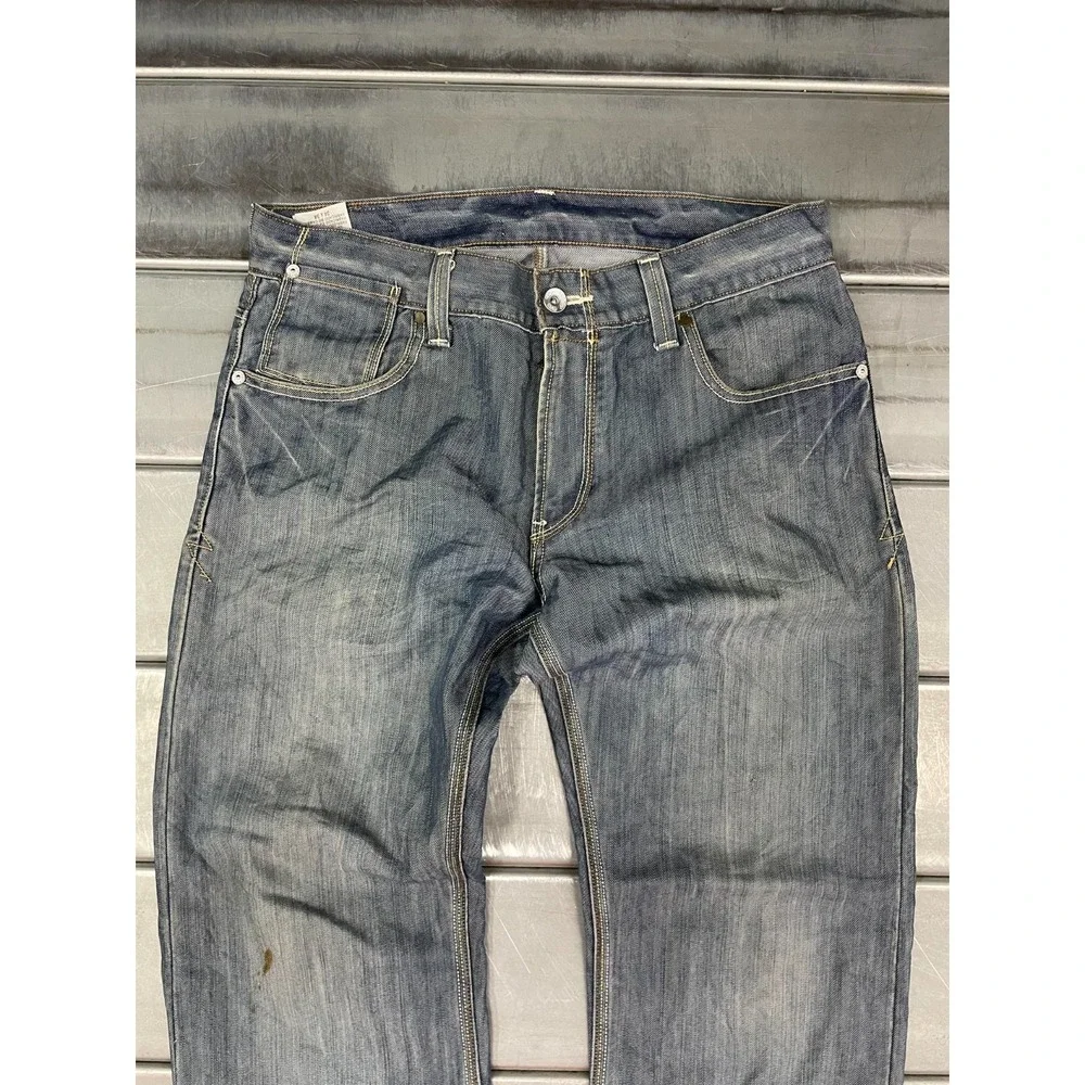 VTG‎ Levis 514 Jeans Mens 34X34 Blue Medium Wash Denim Slim Straight Distressed